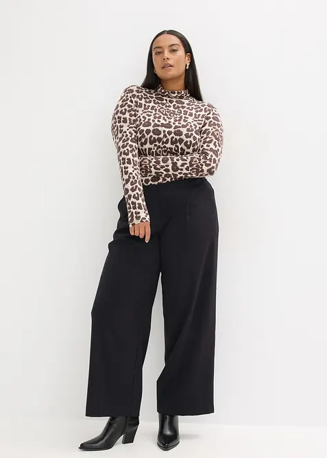 Maglia a maniche lunghe in misto viscosa morbido, bonprix