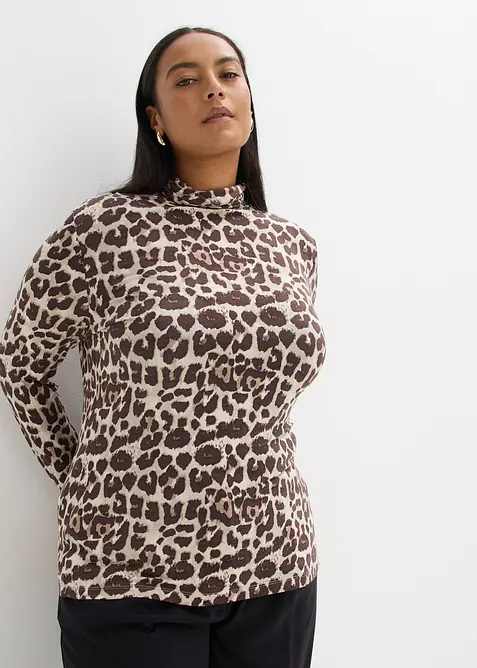 Maglia a maniche lunghe in misto viscosa morbido, bonprix