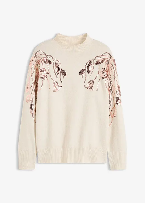 Maglione oversize con paillettes, bonprix