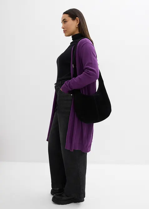 Cardigan lungo con bordi arrotolati, bonprix