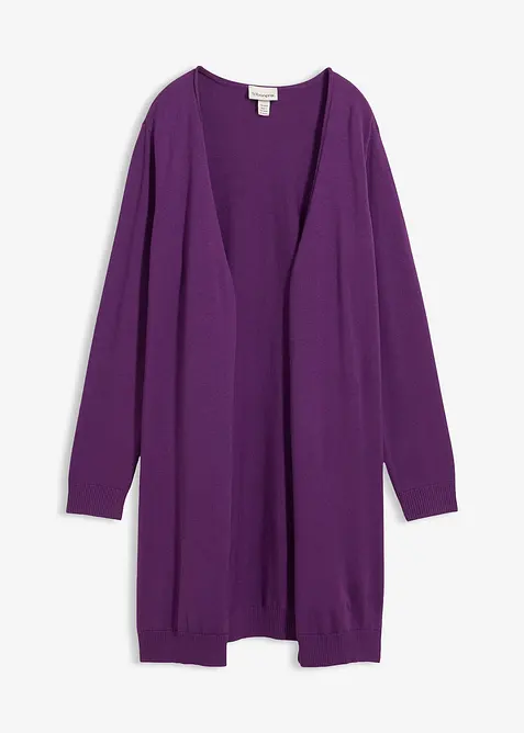 Cardigan lungo con bordi arrotolati, bonprix