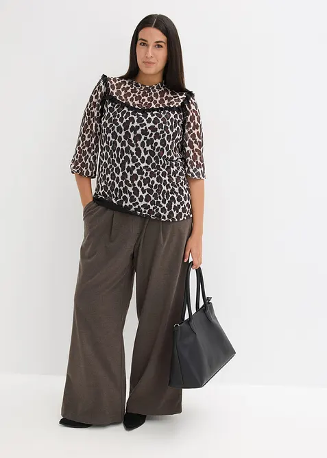 Maglia in mesh morbido con pizzo, bonprix