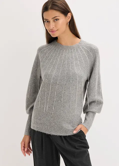 Maglione con strass, bonprix