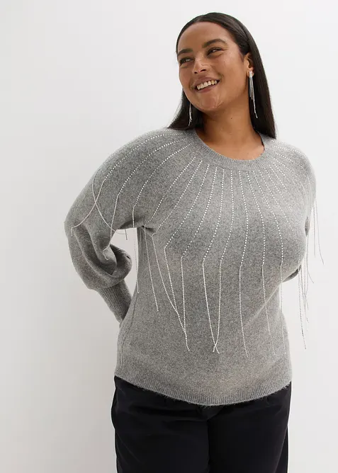 Maglione con strass, bonprix