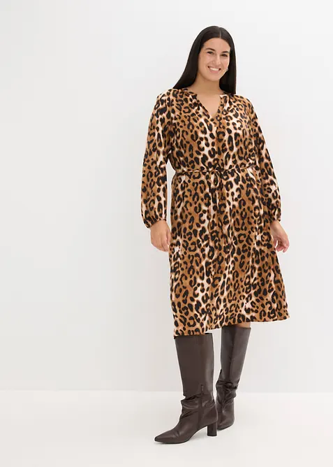 Abito midi in satin fluente, bonprix