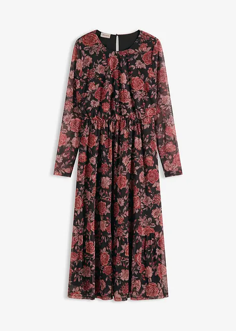 Abito midi in morbido mesh, bonprix