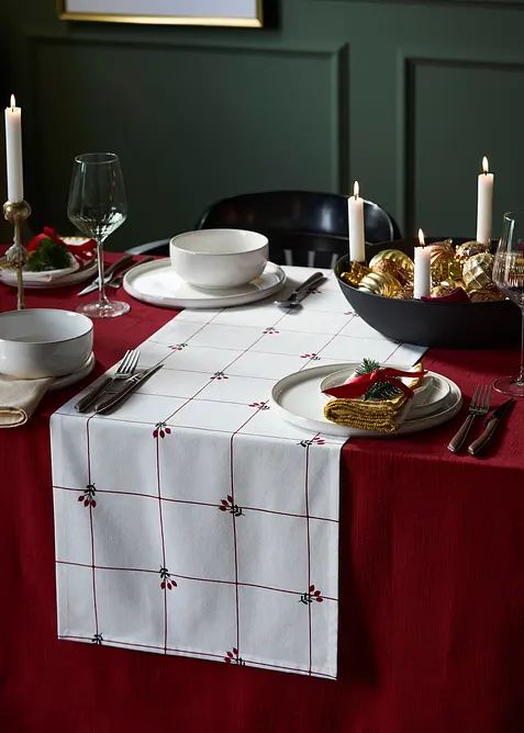 Runner tavolo in cotone biologico, bonprix