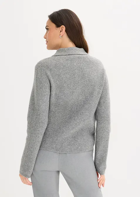 Maglione polo con percentuale di lana, bonprix