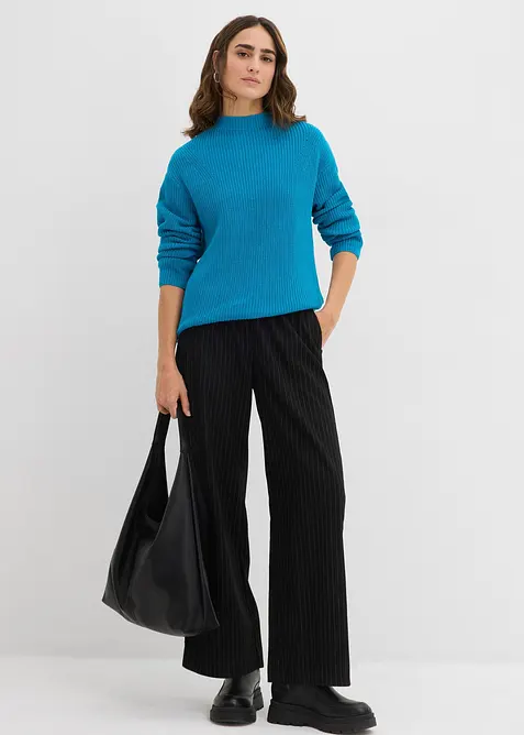 Maglione a coste in puro cotone biologico, bonprix