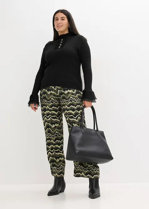 Pantaloni a palazzo in crêpe leggero di viscosa, bonprix