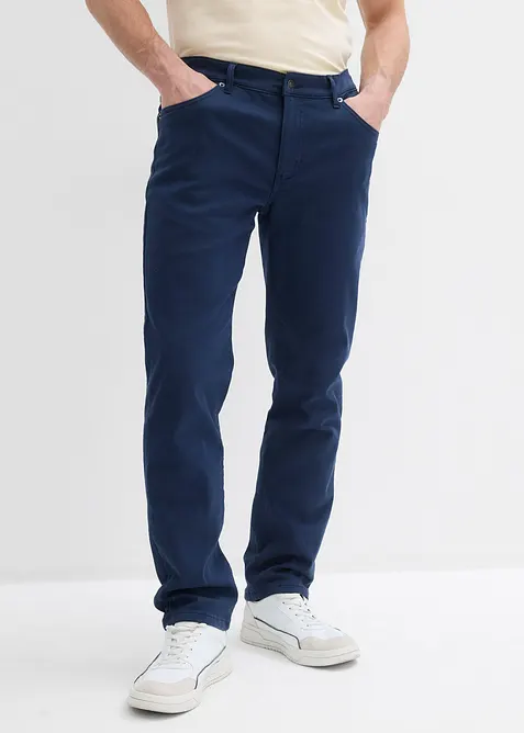 Pantaloni termici elasticizzati con fodera in flanella straight, regular fit, bonprix