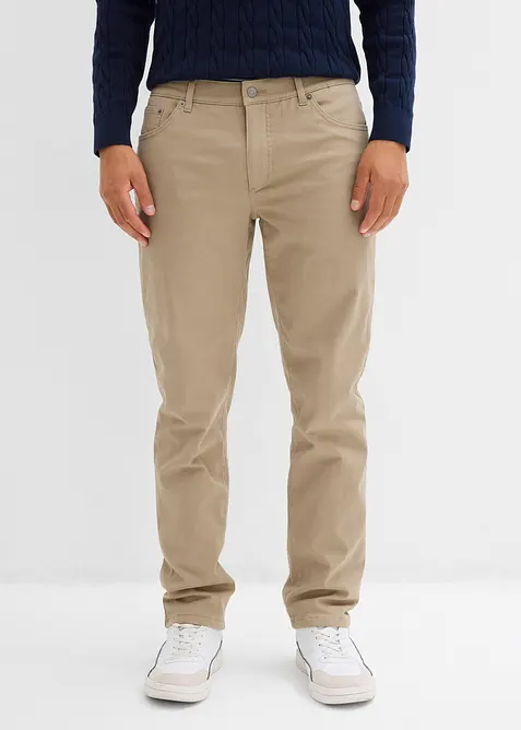 Pantaloni termici elasticizzati con fodera in flanella straight, regular fit, bonprix