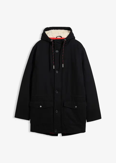 Parka invernale con cappuccio in teddy, bonprix