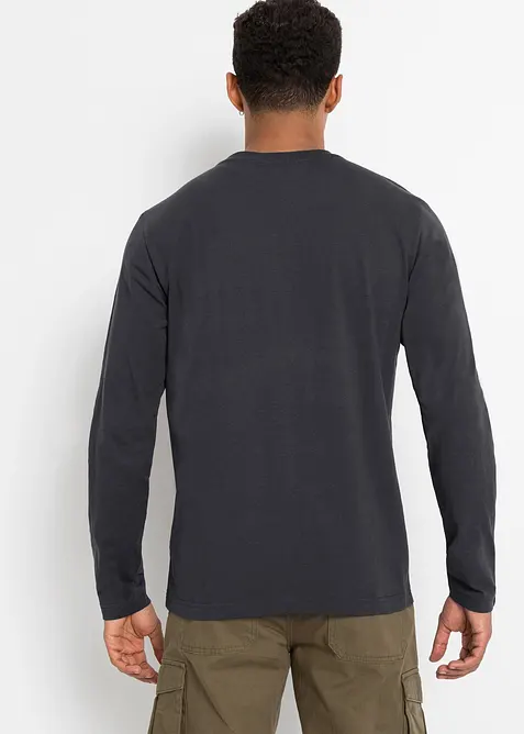 Maglia serafino a maniche lunghe in puro cotone biologico (pacco da 2), bonprix