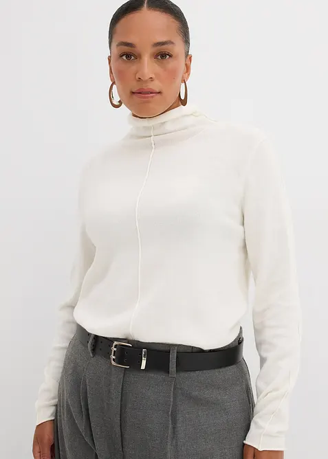 Maglione a collo alto in misto cachemire morbido, bonprix