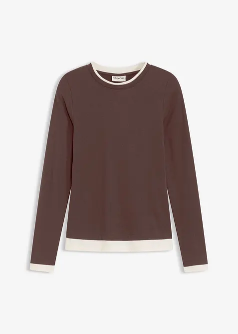 Maglia a maniche lunghe in misto cotone, bonprix