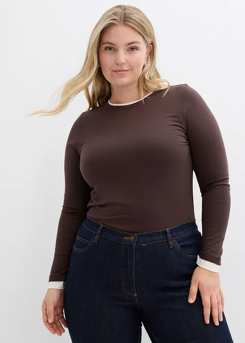 Maglia a maniche lunghe in misto cotone, bonprix