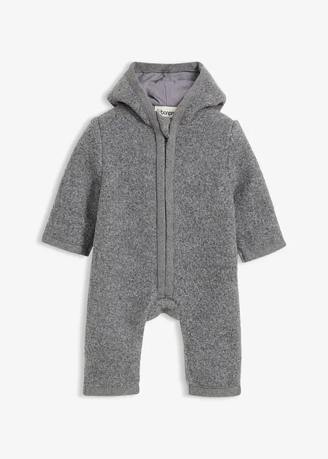 Tuta in simil lana con cappuccio, bonprix