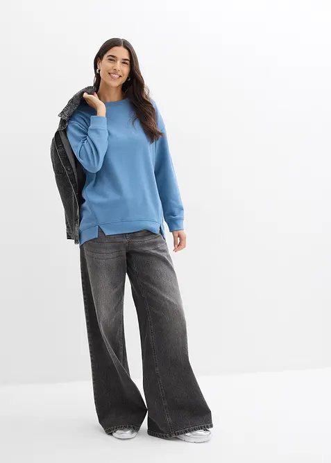 Felpa oversize in misto cotone, bonprix