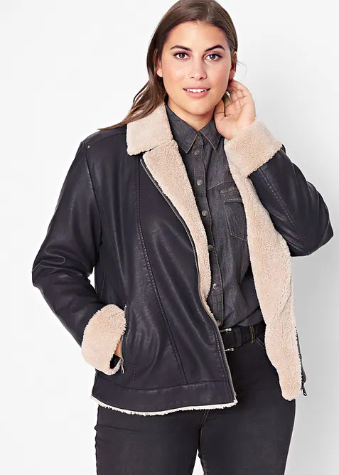 Giacca in similpelle foderata, bonprix