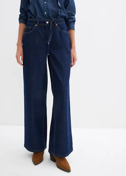 Jeans wide leg, vita media, bonprix