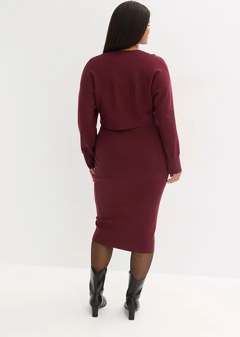 Abito in maglia e maglione abbinato (set 2 pezzi), bonprix