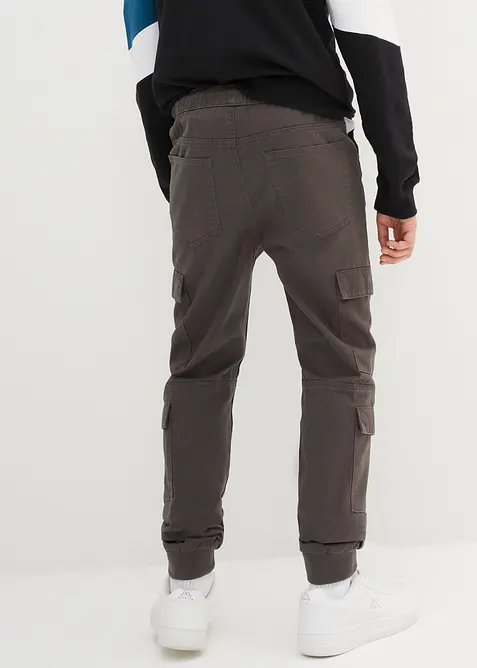Pantaloni cargo in puro cotone con elastico in vita, regular fit, bonprix