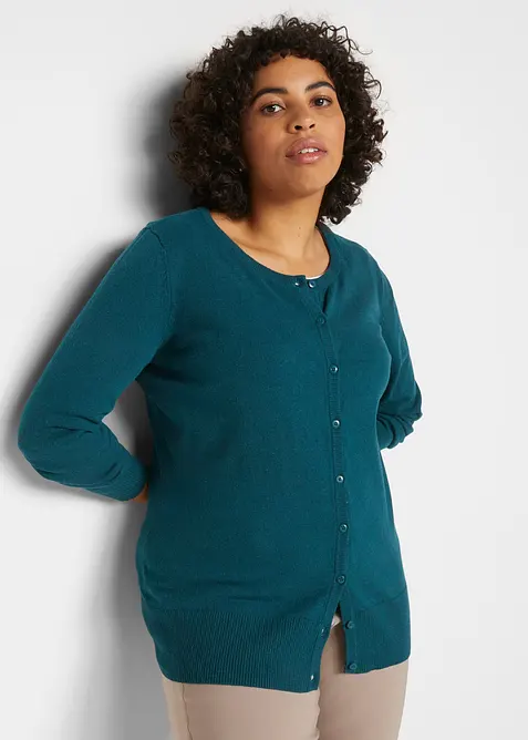 Cardigan in maglia fine con cotone riciclato, bonprix