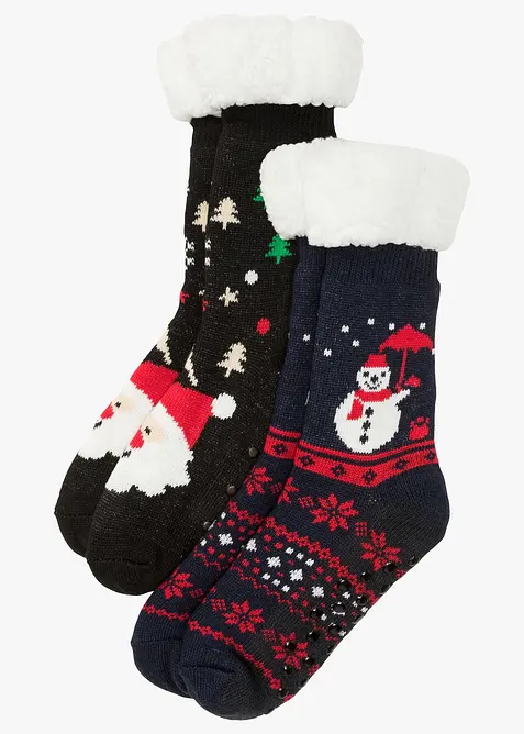 Calzini morbidi con fodera in peluche (pacco da 2 paia), bonprix