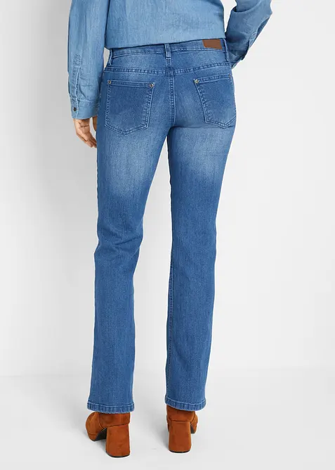 Jeans bootcut elasticizzati, vita media, bonprix