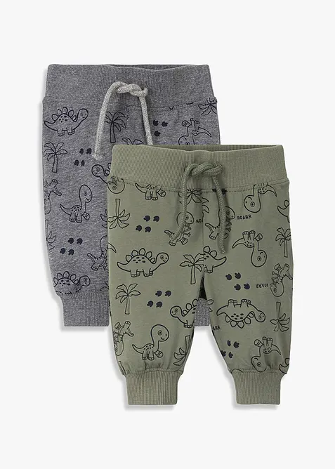 Pantaloni di jersey in puro cotone biologico (pacco da 2), bonprix