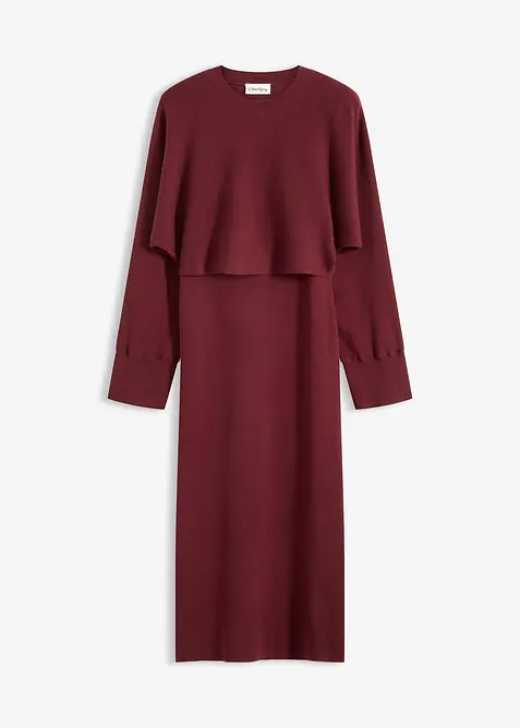 Abito in maglia e maglione abbinato (set 2 pezzi), bonprix