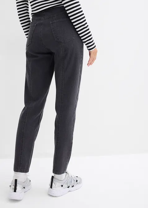 Mom jeans elasticizzati, vita alta, bonprix