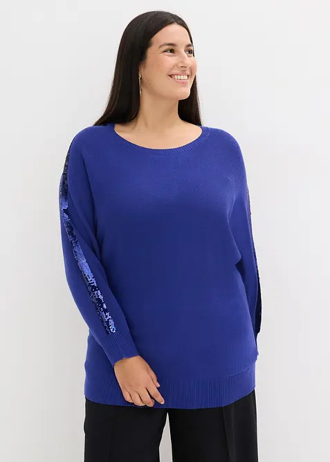 Maglione in filato fine con paillettes, bonprix