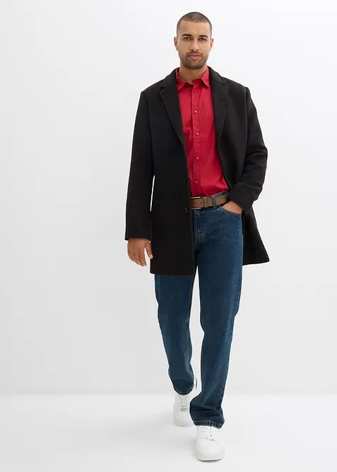 Camicia elasticizzata con cotone, slim fit, bonprix