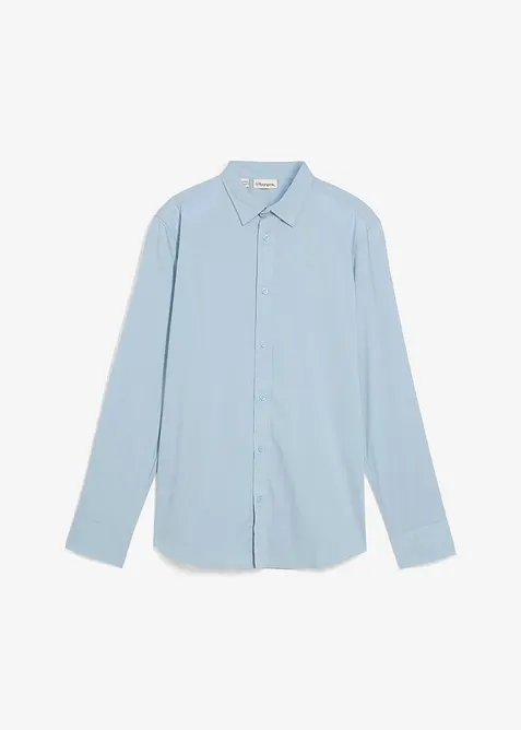 Camicia elasticizzata con cotone, slim fit, bonprix