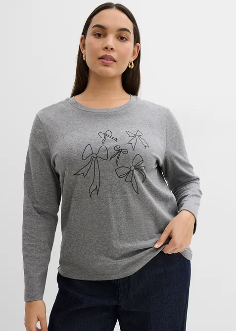 Maglia a maniche lunghe in puro cotone biologico, bonprix