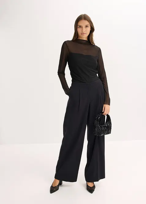 Maglia a maniche lunghe in mesh delicato, bonprix