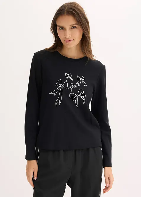 Maglia a maniche lunghe in puro cotone biologico, bonprix