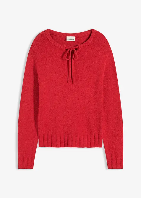 Maglione in filato grosso con laccetto, bonprix