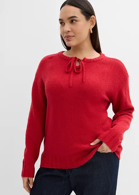 Maglione in filato grosso con laccetto, bonprix