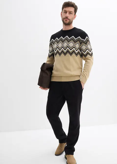 Maglione norvegese in morbido misto cotone, bonprix