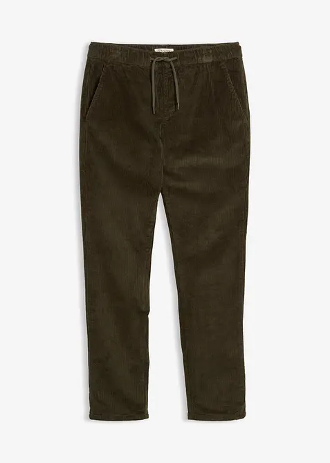 Pantaloni termici in velluto a coste con elastico in vita e fodera in flanella regular fit, straight, bonprix