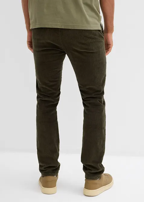 Pantaloni termici in velluto a coste con elastico in vita e fodera in flanella regular fit, straight, bonprix