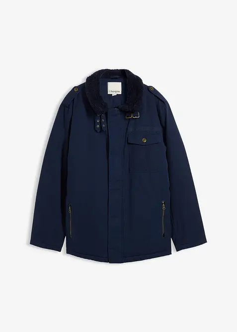 Giacca invernale in puro cotone con fodera teddy, bonprix