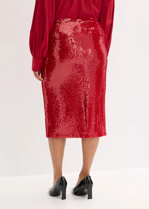 Gonna midi in paillettes, bonprix