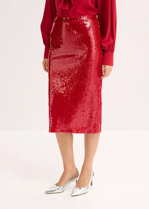 Gonna midi in paillettes, bonprix