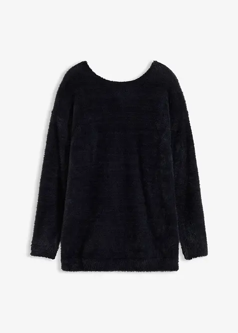 Maglione lungo in filato piumato morbido, bonprix