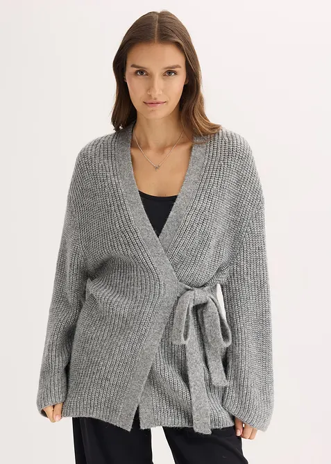Cardigan oversize incrociato, bonprix