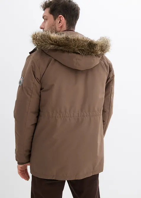 Parka imbottito e foderato in pile con cappuccio staccabile, bonprix